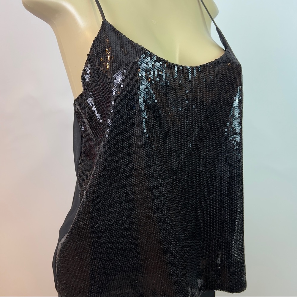 Lauren Vidal with Sequin Black Cami Tank Top XL